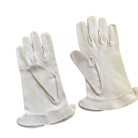 Vintage Girls Delicate Church Communion Purity Dainty Pointelle Gloves - Picture 8 of 8